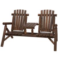 Sunny Tuinbank met tafel tuinmeubel zitbank 2 stoelen massief hout bruin