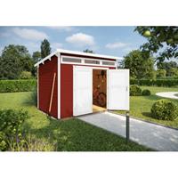 Weka Gartenhaus Massivholz rot 295 x 209 cm