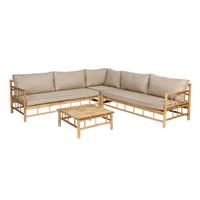 Exotan hoeklounge Bamboo + kussens