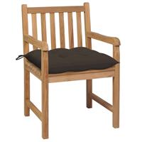 vidaXL Tuinstoelen 2 st met taupe kussens massief teakhout