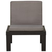 vidaXL Garten-Lounge-Stuhl mit Auflage Kunststoff  Grau