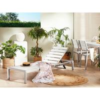 beliani Gartenliege Sonnenliege Relaxliege Kunstholz verstellbare Rückenlehne Weiß - Weiß