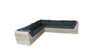 wood4you Loungeset 6 steigerhout 260x200 cm - L-vorm - incl. plofkussens, Outdoor, Garten Lounge, Sitzgruppe Gartenmöbel, Garten, Gartenmöbel, Garten