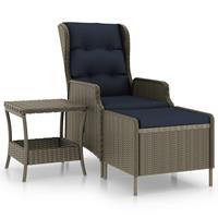 vidaXL 2-delige Loungeset met kussens poly rattan bruin