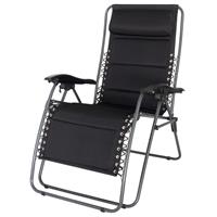 Eurotrail relaxstoel Tarente 82 x 110 cm polyester/mesh zwart