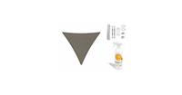 Unknown Compleet pakket: Sunfighters waterdicht driehoek 3.5x4x4.5m Taupe met RVS Bevestigingsset en buitendoekreiniger