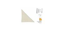 Unknown Compleet pakket: Sunfighters driehoek 3.5x4x4.5m Ivoor met RVS Bevestigingsset en buitendoekreiniger