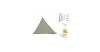 Shadow Comfort Compleet pakket:  driehoek 3,5x4x4,5 Moonstone Green met RVS Bevestigingsset en buitendoekreiniger