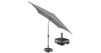 Kopu vierkante parasol Altea 230x230 cm met voet - Light Grey