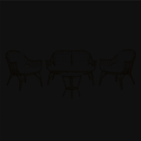 beliani Lounge Set natürlicher Farbton 4er Sitzer Rattan Auflagen Weiß Sibari - Beige