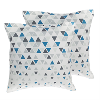 beliani Modernes Dekokissen Dreiecke weiß/blau/grau 45 x 45 cm 2er Set cleome - Bunt