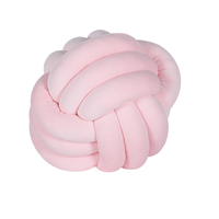 beliani Modernes Knoten-Ball Dekokissen Samtstoff rosa rund 30 x 30 cm Malni - Rosa