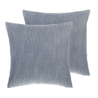 beliani Modernes Dekokissen Baumwolle u. Polyester Zickzack-Muster grau 2er Set Lupine - Grau