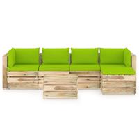 vidaXL 6-tlg. Garten-Lounge-Set mit Kissen Grün Imprägniertes Holz 