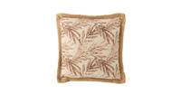 J-line  Kissen COUSSIN FEUILLE POLYE BEI/MAU (49x49x4cm)