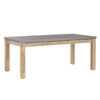 beliani Trendy Tisch Faserzement Akazienholz grau / heller Holzfarbton 180x90 cm Ostuni - Grau