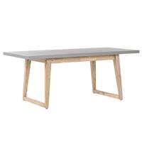 beliani Trendy Tisch Faserzement Akazienholz grau / heller Holzfarbton 180x90 cm Oria - Grau