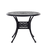 Beliani - Gartentisch schwarz Aluminium runde Form Retro Ancona - Schwarz