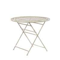 beliani Stilvoller Gartentisch Metall cremeweiß rund klappbar 90 cm Bivio - Weiß