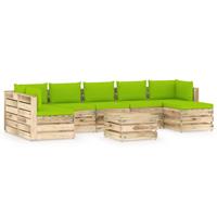 vidaXL 8-tlg. Garten-Lounge-Set mit Kissen Grün Imprägniertes Holz 