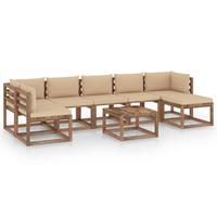 8-delige Loungeset Met Beige Kussens