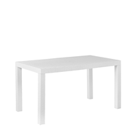 beliani Gartentisch Weiß 140 x 80 cm aus Kunststoff Rattanoptik für 6 Personen quadratisch Balkon / Terrasse / Gartenzubehör Outdoormöbel Modern - Weiß
