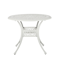 beliani Gartentisch weiß Aluminium runde Form Retro Ancona - Weiß