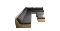 Wood4you Loungeset 13 Steigerhout 250cm/200cm incl kussens (GL-vorm)