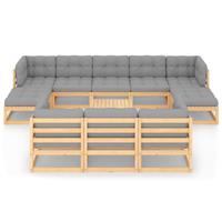 vidaxl 11-tlg. Garten-Lounge-Set mit Kissen Kiefer Massivholz