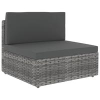 vidaXL 5-delige Loungeset met kussens poly rattan grijs