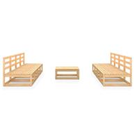 vidaxl 9-tlg. Garten-Lounge-Set Kiefer Massivholz