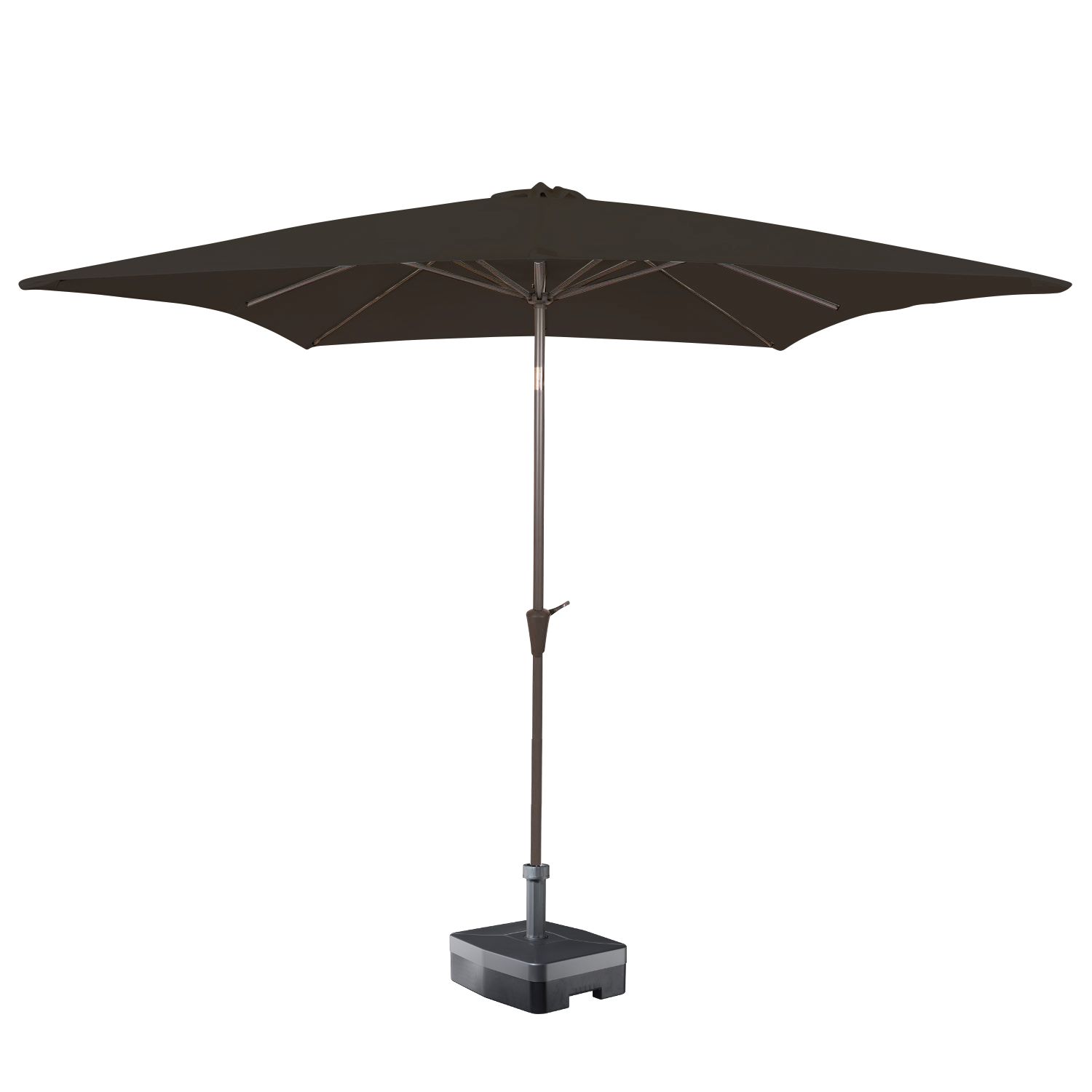 Kopu Malaga Parasol Vierkant 200x200 Cm Met Knikarm - Antraciet