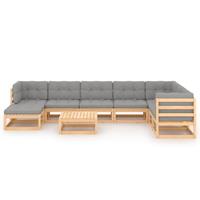 vidaxl 9-tlg. Garten-Lounge-Set mit Kissen Kiefer Massivholz