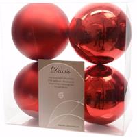 Kerst Kerstballen Rood 10 Cm Christmas Red 4 Stuks