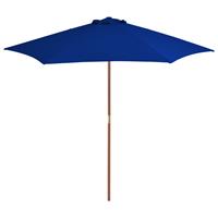 vidaxl Sonnenschirm mit Holzmast Blau 270 cm