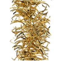 1x Kerstslingers Golvend Goud 10 Cm Breed X 270 Cm - Guirlande Folie Lametta - Gouden Kerstboom Versieringen