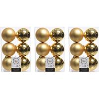 18x Gouden Kunststof Kerstballen 8 Cm - Mat/glans - Onbreekbare Plastic Kerstballen - Kerstboomversiering Goud