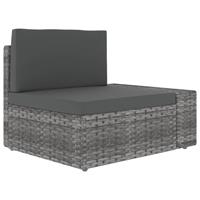 vidaxl Modulares Sofa-Eckteil mit Armlehne (links) Poly Rattan Grau