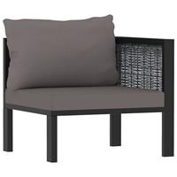 vidaxl Sofa-Eckelement mit Linker Armlehne Poly Rattan Anthrazit