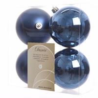 Onbreekbare Mix Blauwe Kerstballen 10 Cm - 8 Stuks - Kerstversiering