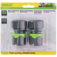 Kinzo Slangaansluiting 4,2 X 6,5 Cm Abs Grijs/groen 2-delig
