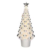 Complete Kerstboom Met Ballen En Lichtjes Zilver 60 Cm - Kunst Kerstbomen/kunstkerstbomen Met Versiering En Verlichting