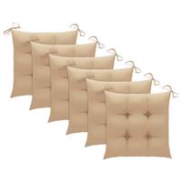 vidaxl Stuhlkissen 6 Stk. Beige 50x50x7 cm Stoff