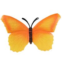 Tuindecoratie Vlinder Van Metaal Oranje 40 Cm - Muur/schutting Decoratie Vlinders - Dierenbeelden
