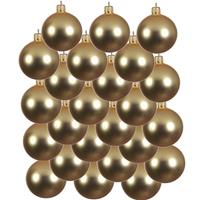 24x Gouden Glazen Kerstballen 6 Cm - Mat/matte - Kerstboomversiering Goud