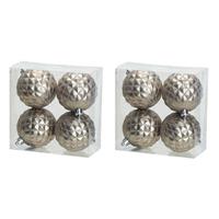 12x Luxe Zilveren Kunststof Kerstballen 8 Cm - Onbreekbare Plastic Kerstballen - Kerstboomversiering Zilver