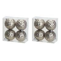 8x Luxe Zilveren Kunststof Kerstballen 8 Cm - Onbreekbare Plastic Kerstballen - Kerstboomversiering Zilver