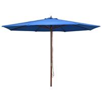 vidaxl Sonnenschirm mit Holzmast 350cm Blau