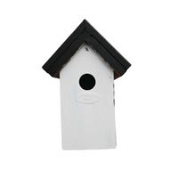 Houten Vogelhuisje/nestkastje 22 Cm - In Het Zwart/wit Maken - Dhz Schilderen Pakket - 2x Tubes Verf En Kwasten