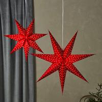 Markslöjd LED hangende ster Blink, fluwelen look, 45cm rood